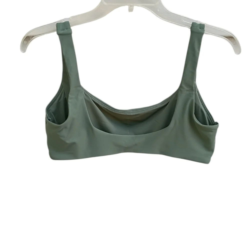 aerie Sage Green Scoop Neck Swim Top sz L NEW - Picture 2 of 8